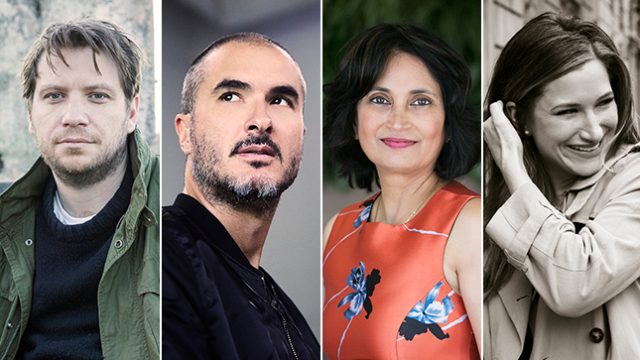 2017 SXSW Conference Keynotes Gareth Edwards, and Zane Lowe, credit Apple; and Featured Speakers, Padmasree Warrior, and Kathryn Hahn - credit Jason O'Dell.