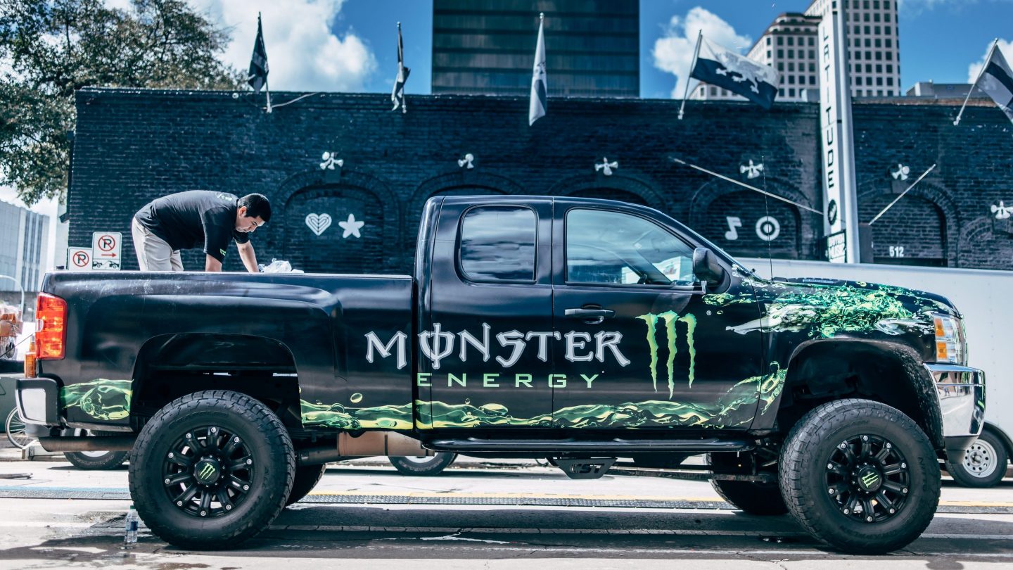 Monster Energy Can Blue Decal Sticker 