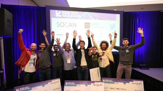 The winning teams of the SXSW Hackathon in 2017 The winning teams of the SXSW Hackathon in 2017