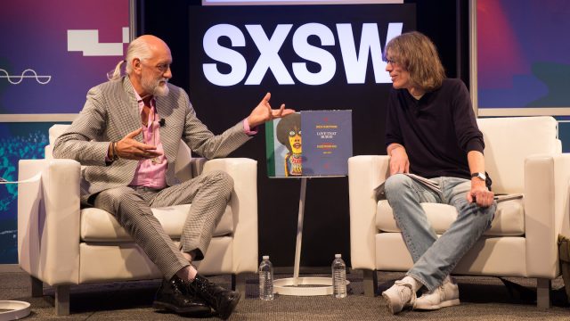 Mick Fleetwood and David Fricke photo by Melissa O'Brien 