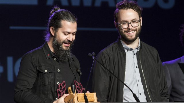 Arne Meyer and Scott Lowe, 2017 SXSW Gaming Awards - Photo by Thomas Tischio