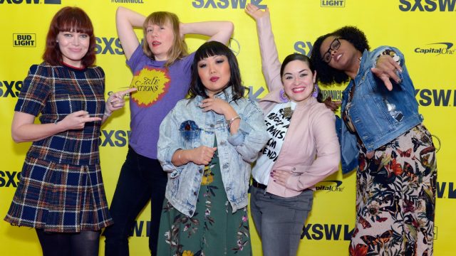 AUSTIN, TX - MARCH 11: (L-R) Alicia Malone, Amy Nicholson, Jen Yamato, Monica Castillo and Jacqueline Coley attend The Female Voices of Film Twitter during SXSW at Austin Convention Center on March 11, 2018 in Austin, Texas. (Photo by Nicola Gell/Getty Images for SXSW)