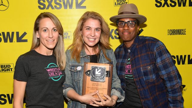 AUSTIN, TX - MARCH 13: SXSW Luna Bar Gamechanger 'Narrative' Award for First Watch Veronica Nickel, Olivia Newman, Chanelle Elaine attend the SXSW Film Awards Show 2018 SXSW Conference and Festivals at Paramount Theatre on March 13, 2018 in Austin, Texas. (Photo by Matt Winkelmeyer/Getty Images for SXSW) AUSTIN, TX - MARCH 13: SXSW Luna Bar Gamechanger 'Narrative' Award for First Watch Veronica Nickel, Olivia Newman, Chanelle Elaine attend the SXSW Film Awards Show 2018 SXSW Conference and Festivals at Paramount Theatre on March 13, 2018 in Austin, Texas. (Photo by Matt Winkelmeyer/Getty Images for SXSW)