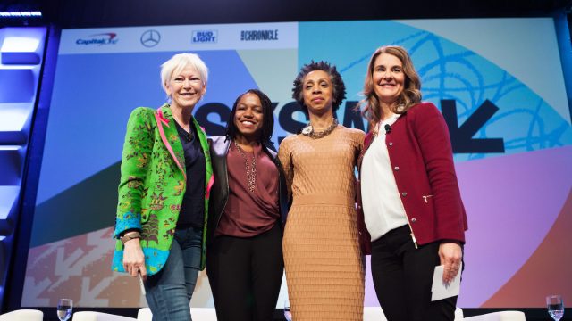 Keynote Speaker Melinda Gates with Joanna Coles, Nina Shaw, and Stacy Brown-Philpot - Photo by Samantha Burkardt