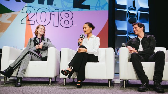 HBO's cast of Westworld speaks at SXSW. Evan Rachel Wood, James Marsden, Jeffrey Wright, Thandie Newton, Jonathan Nolan, Lisa Joy, Jason Tanz