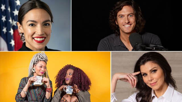 Photos courtesy of the speakers (l-r) Alexandria Ocasio-Cortez, Andrew Jenks, “Naima “Queen” Muhammad and Janicia “J.” Francis, and Heather Dubrow - SXSW Podcast Stage 2019