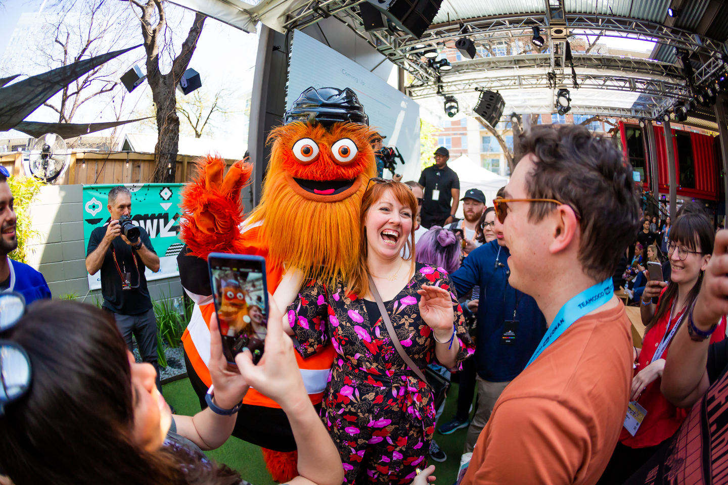 Gritty at the Comcast NBCUniversal House - Photo by Aaron Rogosin