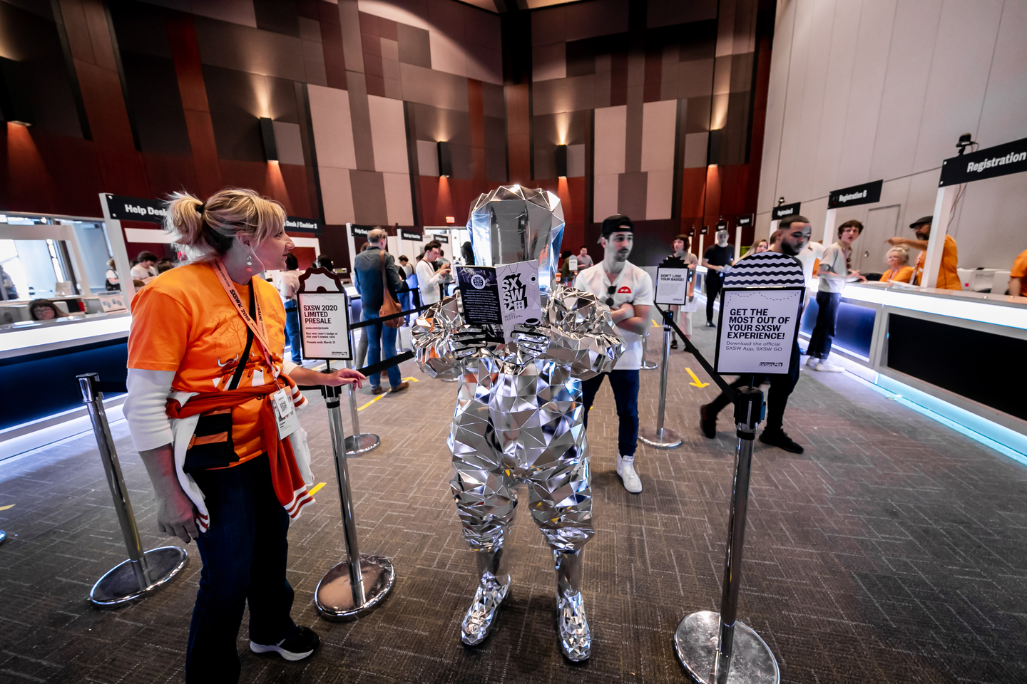 Hitchhiker goes through registration. Photo by Aaron Rogosin