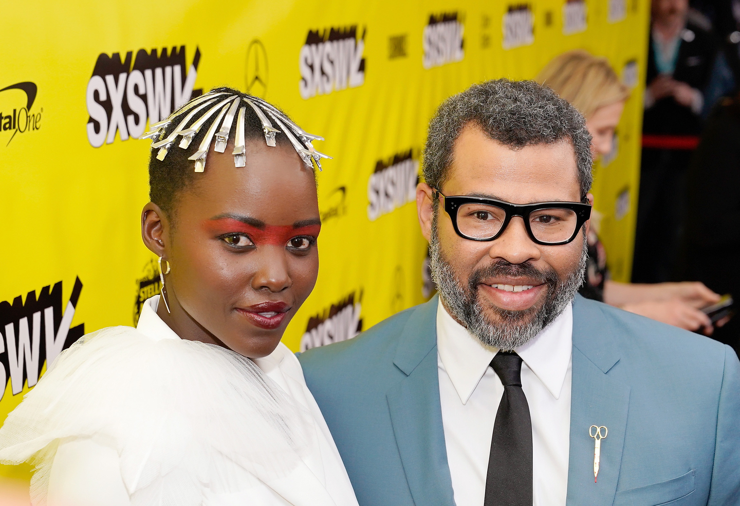Lupita Nyong'o and Jordan Peele on the red carpet for Us world premiere at the Paramount Theatre - Photo by Ismael Quintanilla/Getty Images for SXSW