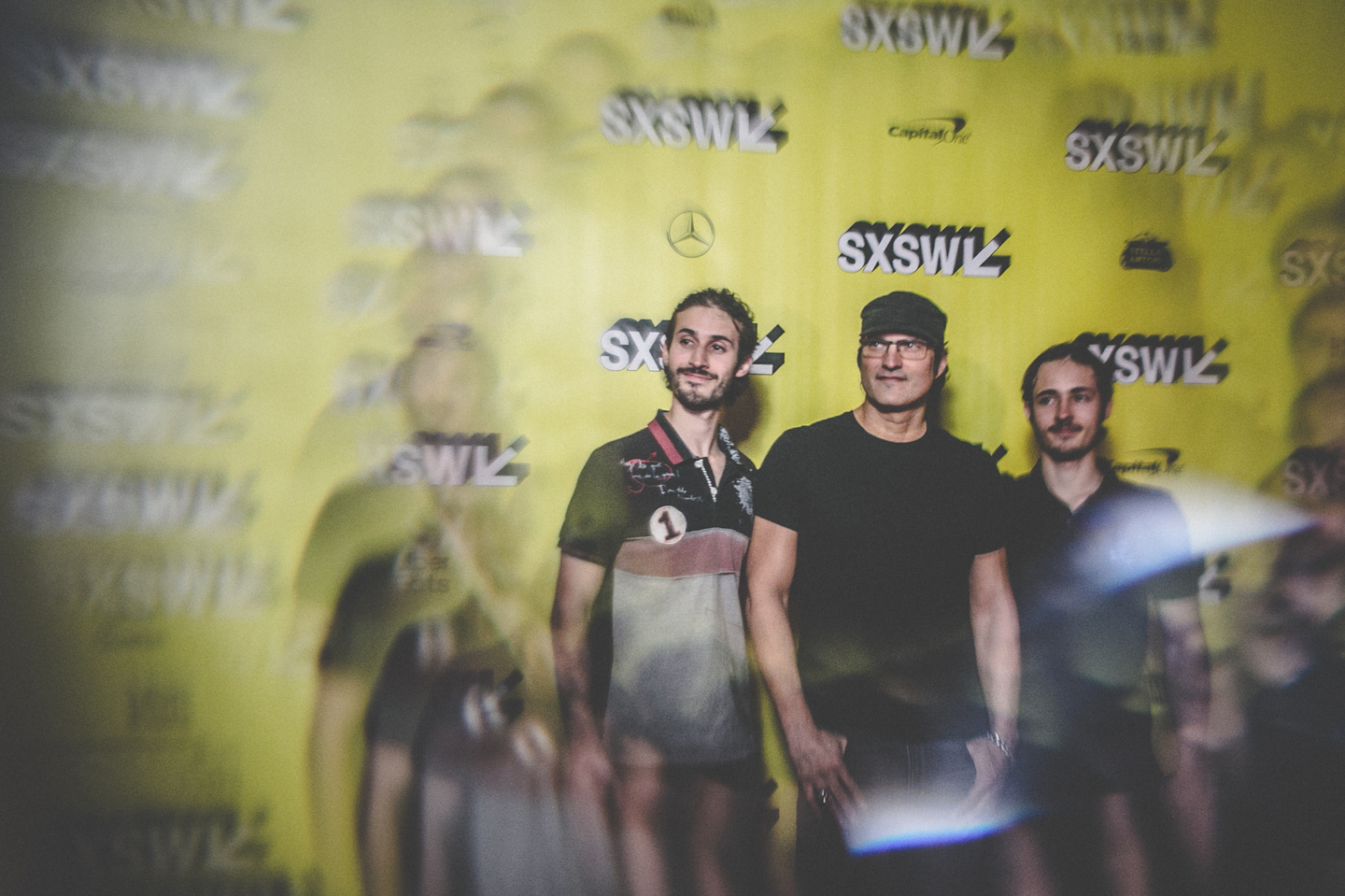 Robert Rodriguez with sons Racer Rodríguez and Rebel Rodriguez at the Red 11 premiere.