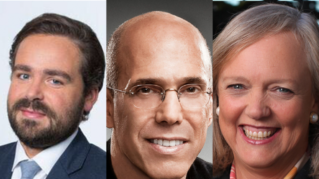 SXSW 2019 Convergence Keynote Speakers Jeffrey Katzenberg, Meg Whitman, and Dylan Byers
