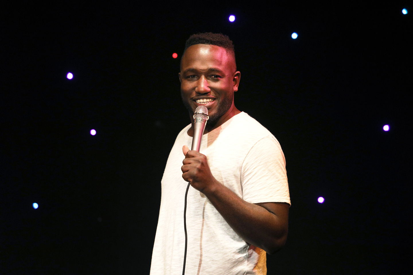 Hannibal Buress performs onstage at 'The New Negroes with Baron Vaughn and Open Mike Eagle' at Esther's Follies.