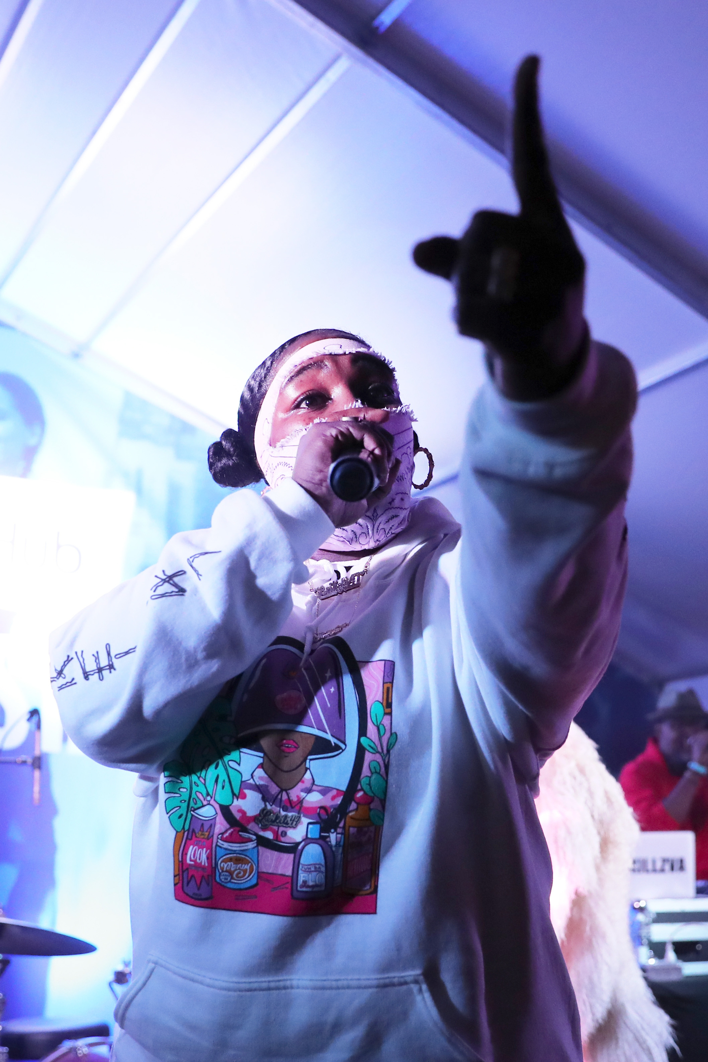 Leikeli47 performs onstage at Collide/StubHub at Banger's.