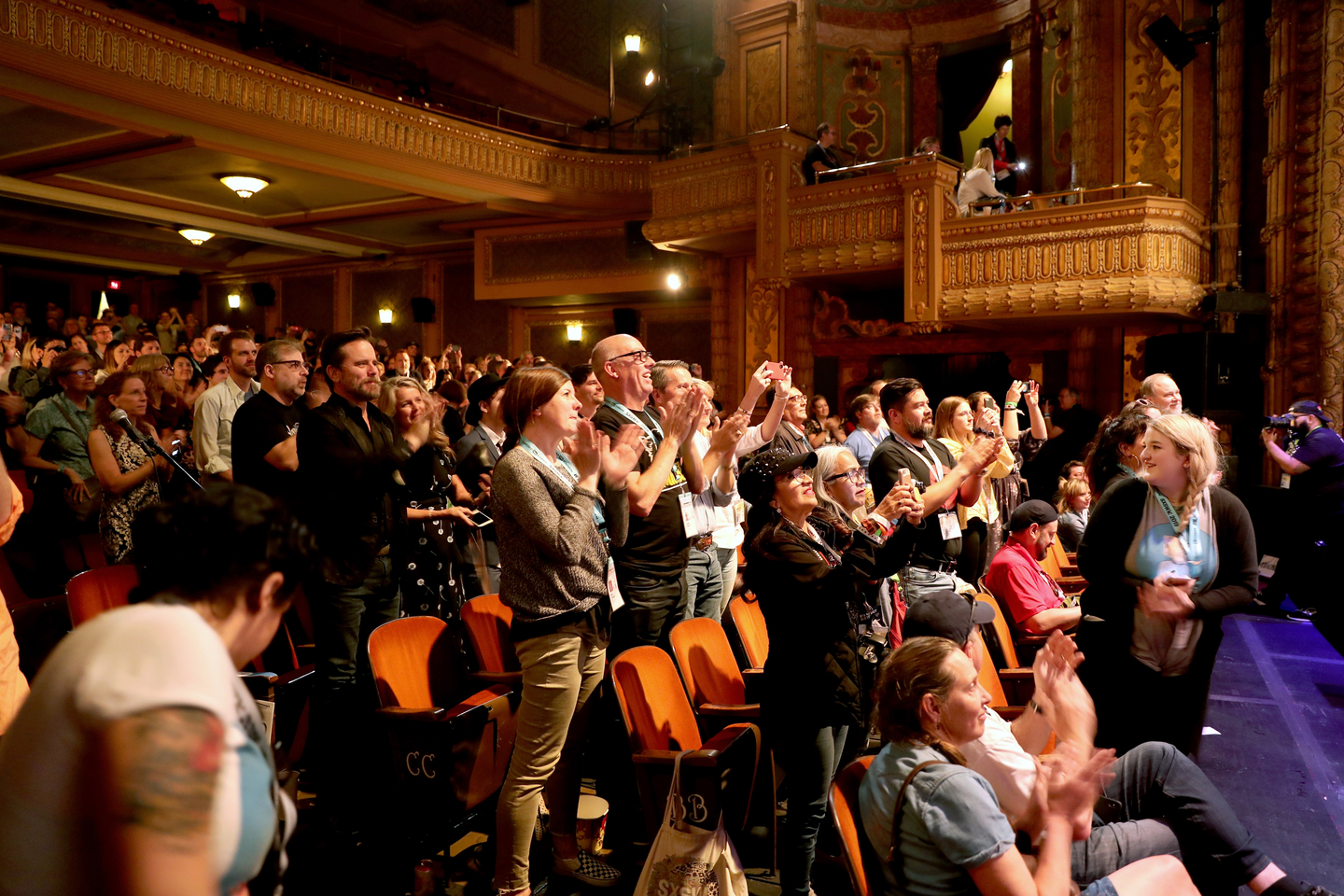 Festivalgoers attend the Bluebird premiere at the Paramount Theater.