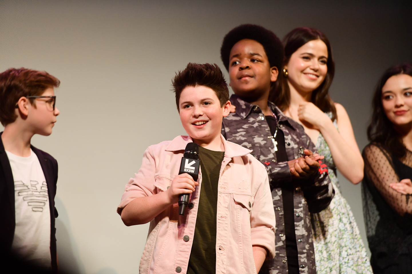 Jacob Tremblay, Brady Noon, Keith L. Williams, Molly Gordon, and Midori Francis at the Good Boys world premiere at the Paramount Theatre. Photo by Matt Winkelmeyer/Getty Images for SXSW