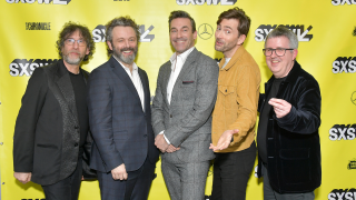 Good Omens: The Nice and Accurate SXSW Event (L-R) Writer and executive producer Neil Gaiman, actors Michael Sheen, Jon Hamm and David Tennant and director Douglas Mackinnon - Photo by Michael Loccisano