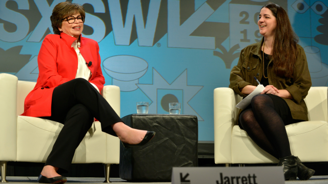 Valerie Jarrett and Melissa Bell speak onstage at Featured Session: Valerie Jarrett with Melissa Bell during the 2019 SXSW Conference and Festivals