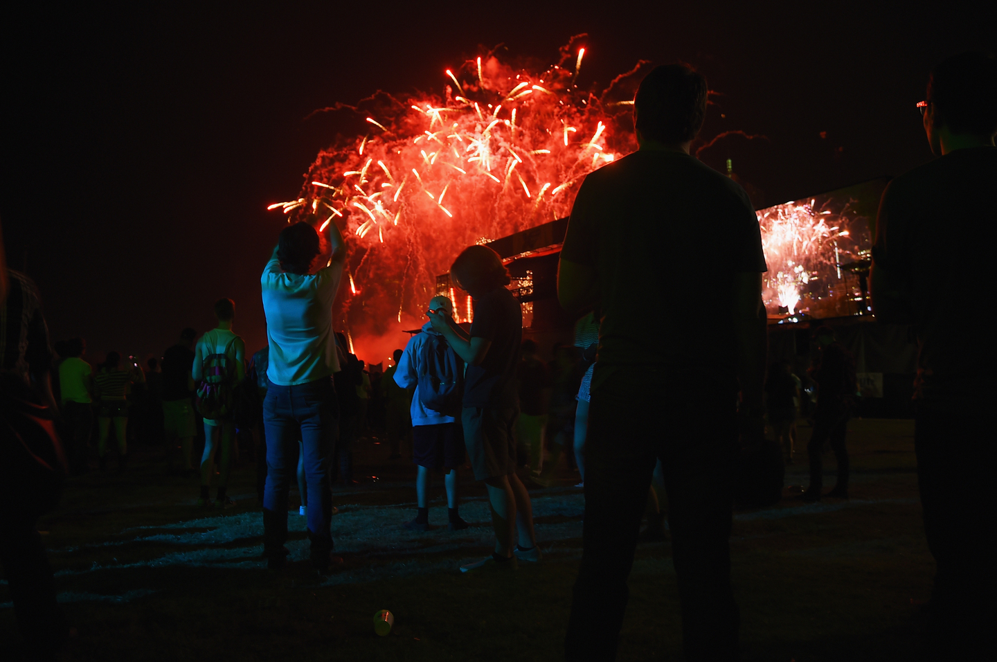 Outdoor Stage fireworks, 2015. Photo by Michael Loccisano/Getty Images for SXSW