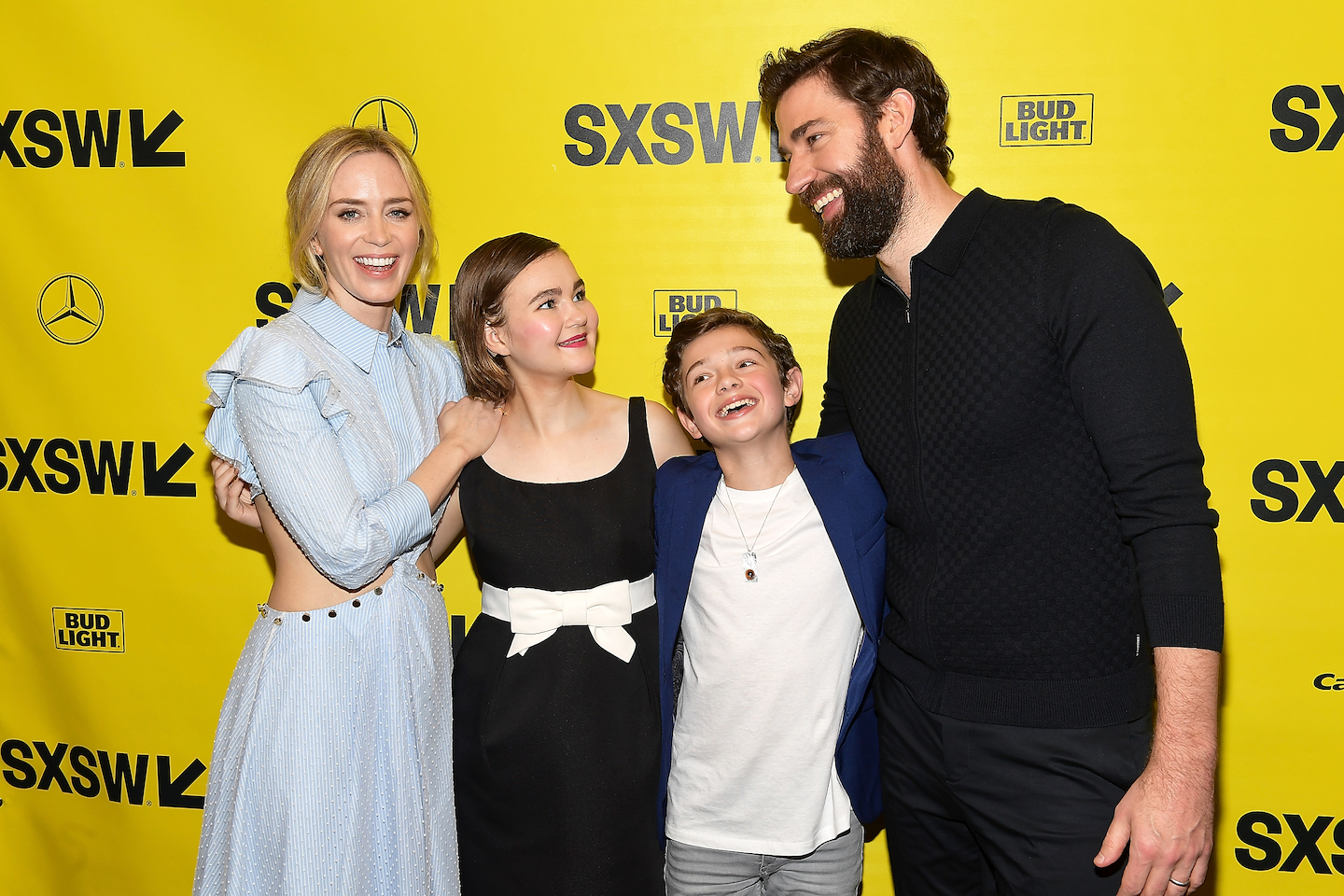 Emily Blunt, Millicent Simmonds, Noah Jupe, and John Krasinski at A Quiet Place World Premiere. Photo by Matt Winkelmeyer/Getty Images for SXSW