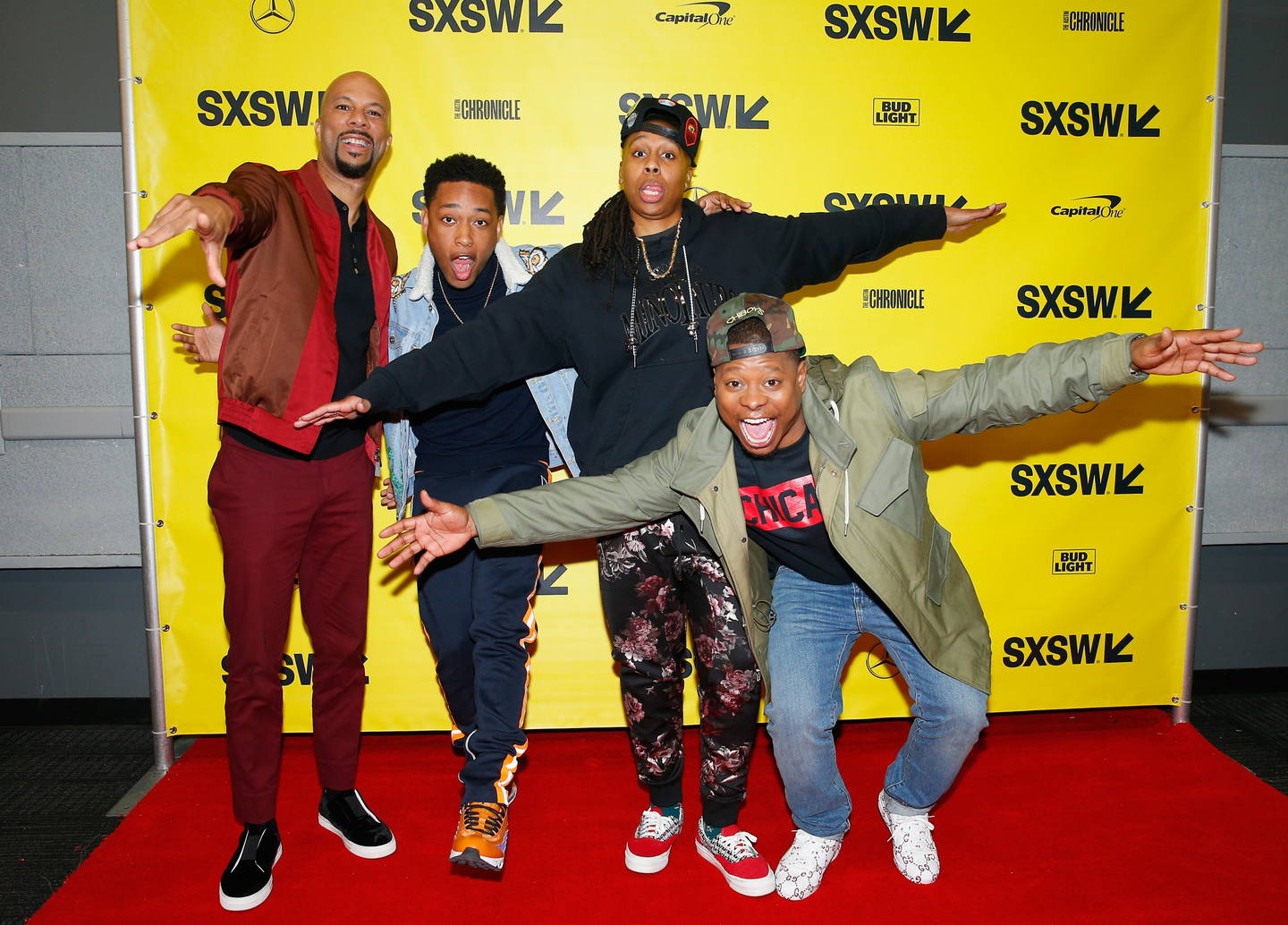 Common, Jacob Latimore, Lena Waithe, and Jason Mitchell at Featured Session: The Chi. Photo by Steve Rogers Photography/Getty Images for SXSW