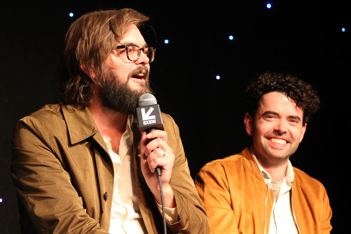 Nick Thune and Nick Rutherford at the Doug Loves Movies Podcast Recording.