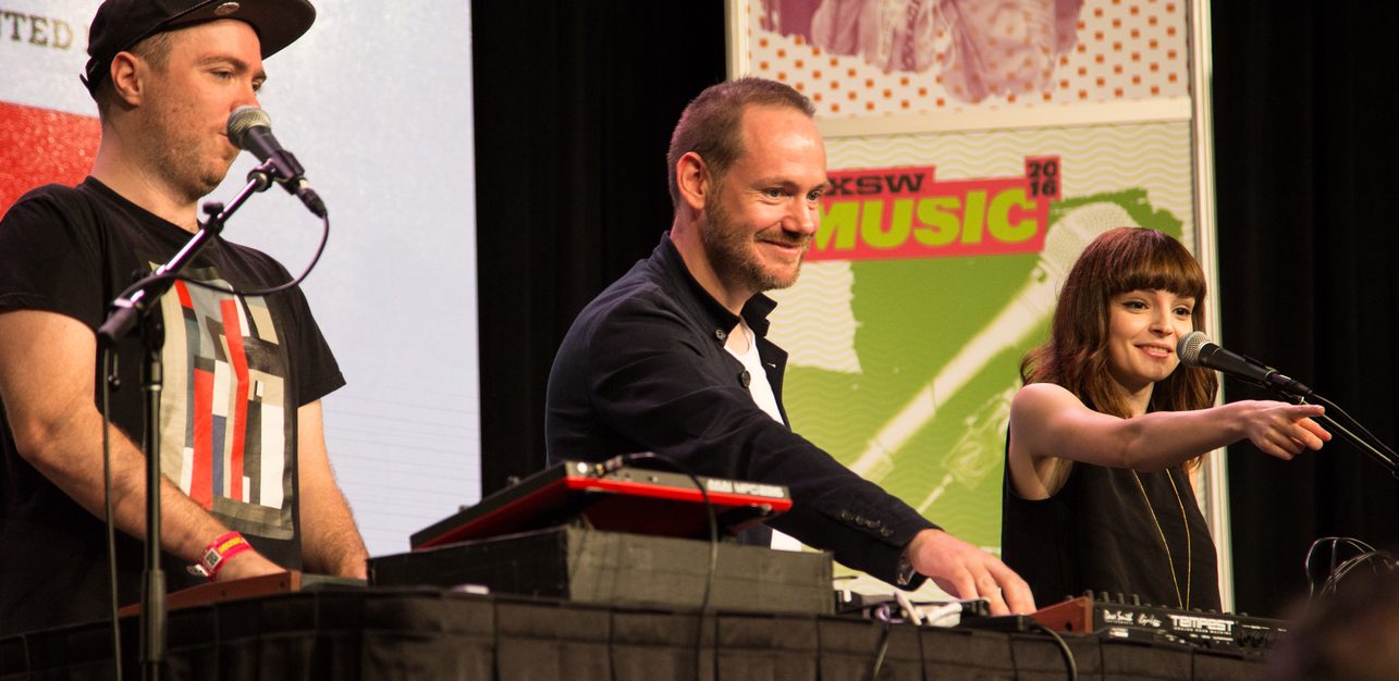 CHVRCHES at 2016 SXSW Radio Day Stage. Photo by Christopher Mcneil