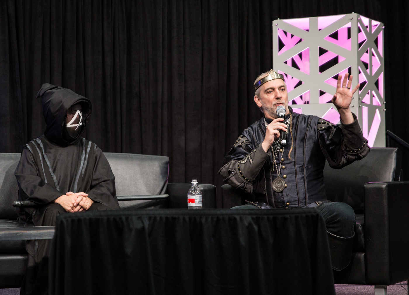 Sarah Dworken and Richard Garriott at It's Here! Shroud of the Avatar and What's Coming Next. Photo by Jessica Stamp
