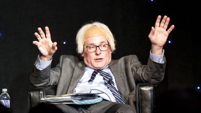 James Adomian as Bernie Sanders performing a Bernie Town Hall. Photo by Kyle Kenehan