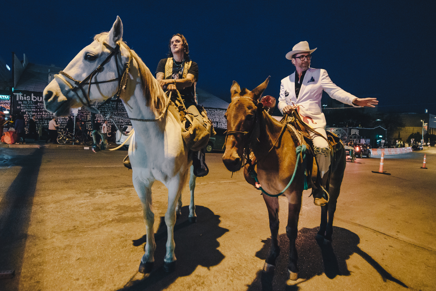 Samuel Grey Horse offers the traditional Texas transportation option to SXSW visitors. Photo by Judy Won