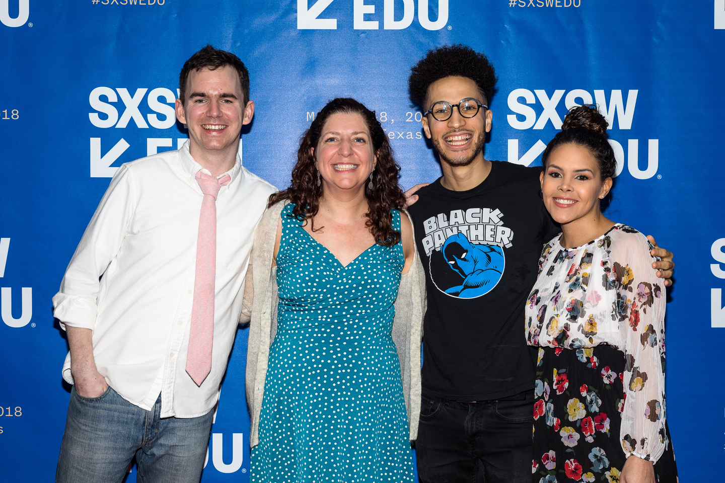 Tim Manley, Micaela Blei, Chris De La Cruz, and Crystal Duckert from The Moth Storytellers before the Opening Keynote: 