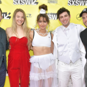 L-R) Actor and co-writer Nick Kroll, actress Morgan Schild, actress and co-writer Alexi Pappas, director and co-writer Jeremy Teicher and and actor Gus Kenworthy attend the "Olympic Dreams" premiere during the 2019 SXSW Conference and Festivals at ZACH Theatre on March 10, 2019 in Austin, Texas. (Photo by Michael Loccisano/Getty Images for SXSW)