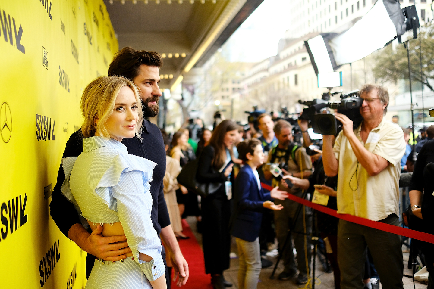 Emily Blunt and John Krasinski before the World Premiere of A Quiet Place, SXSW 2018’s Opening Night Film.