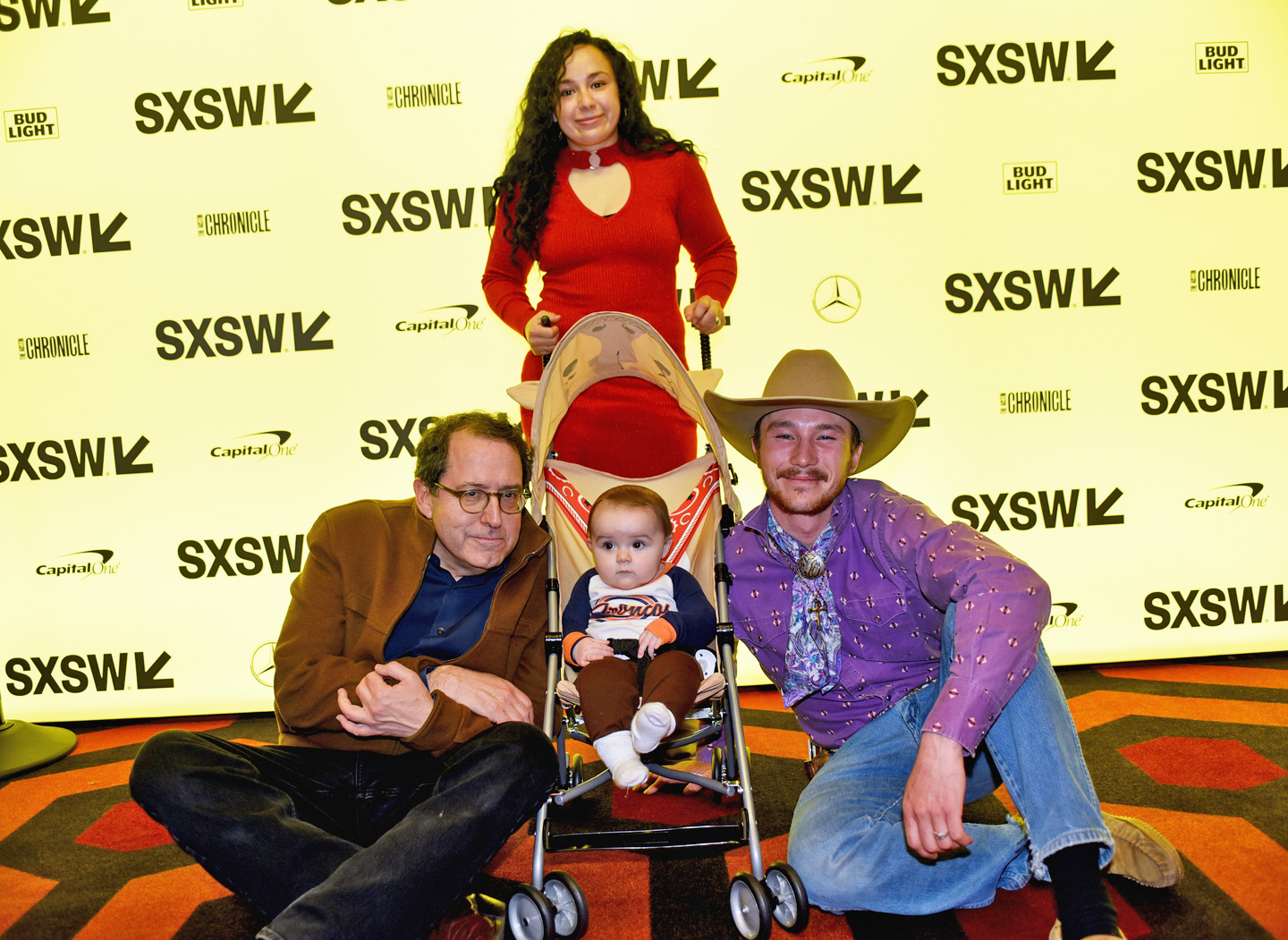 (L-R) Michael Barker of Sony Pictures Classics with Terridawn Jandreau, Tawnee Jandreau and Brady Jandreau at the screening of The Rider. The film screens twice more: Tuesday, March 13 & Thursday, March 15.