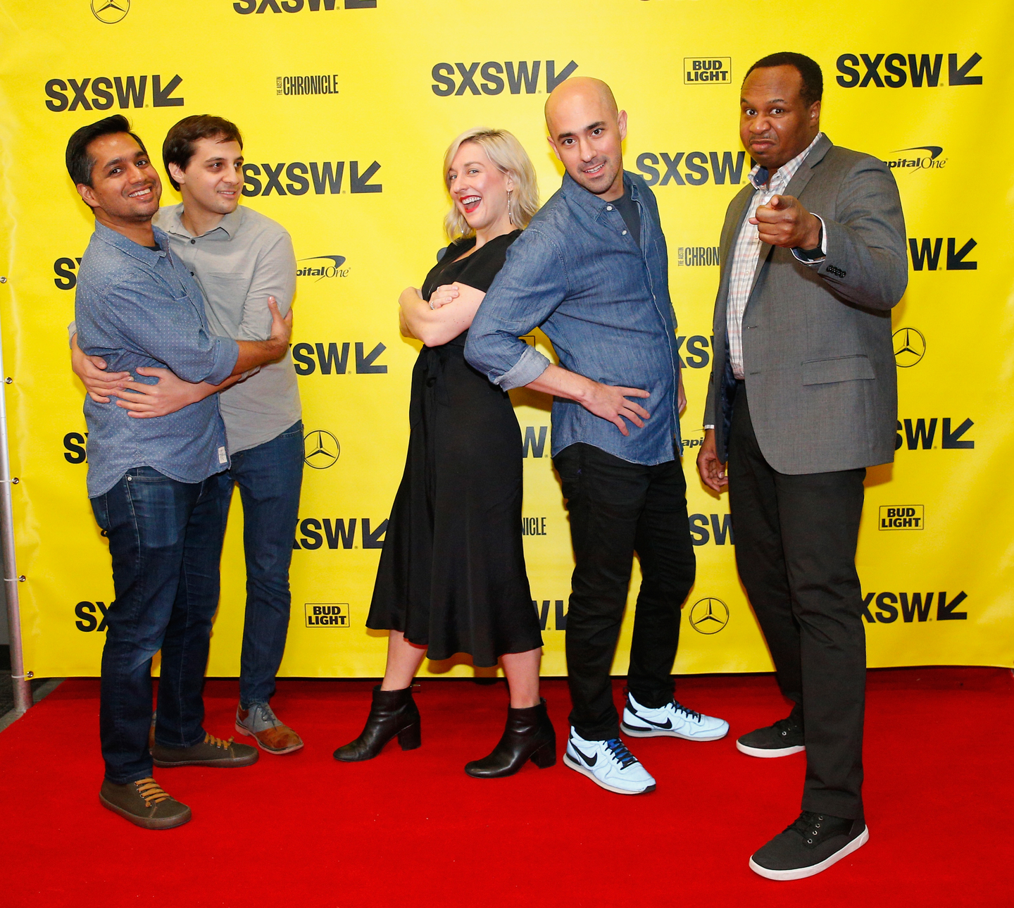 (L-R) Akash Goyal, Matt Negrin, Jocelyn Conn, Ramin Hedayati and Roy Wood Jr. were part of the “Real Fake News Never Stops: Convo with The Daily Show.” Photo by Steve Rogers Photography/Getty Images for SXSW