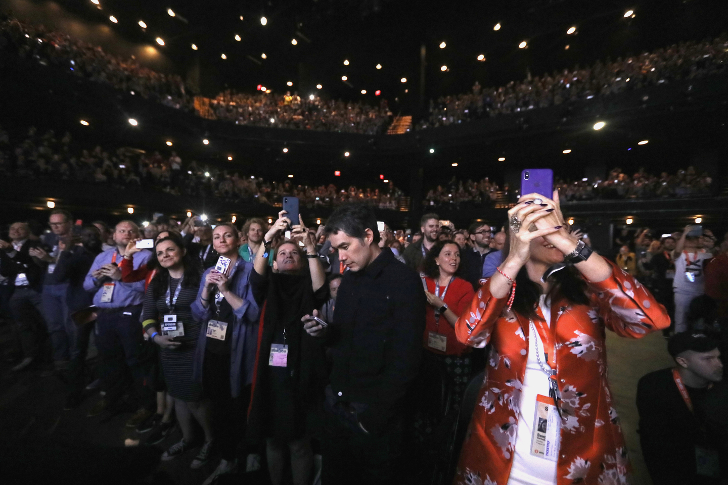 A view of the audience for “Elon Musk Answers Your Questions!” at ACL Live. Photo by Diego Donamaria/Getty Images for SXSW