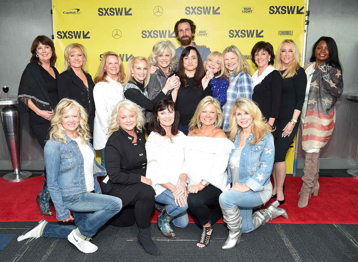 Director Dana Adam Shapiro and former Dallas Cowboys Cheerleaders attended the world premiere of Daughters of the Sexual Revolution: The Untold Story of the Dallas Cowboys Cheerleaders. Photo by Michael Loccisano/Getty Images for SXSW