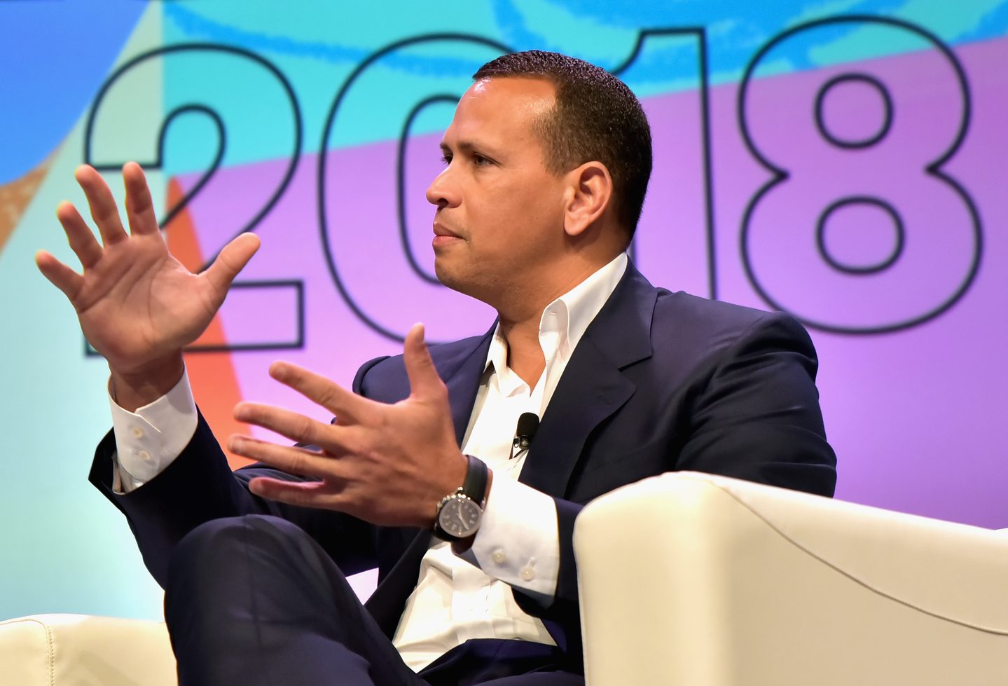 Former baseball star Alex Rodriguez was interviewed during “Alex Rodriguez: Baseball, Business & Redemption w/CNBC.” Photo by Chris Saucedo/Getty Images for SXSW