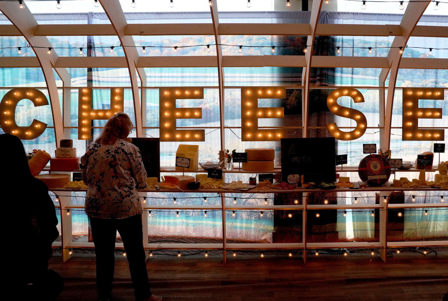 The World’s Longest Cheeseboard (from Wisconsin, of course) was on display at the JW Marriott. Photo by Amy E. Price/Getty Images for SXSW