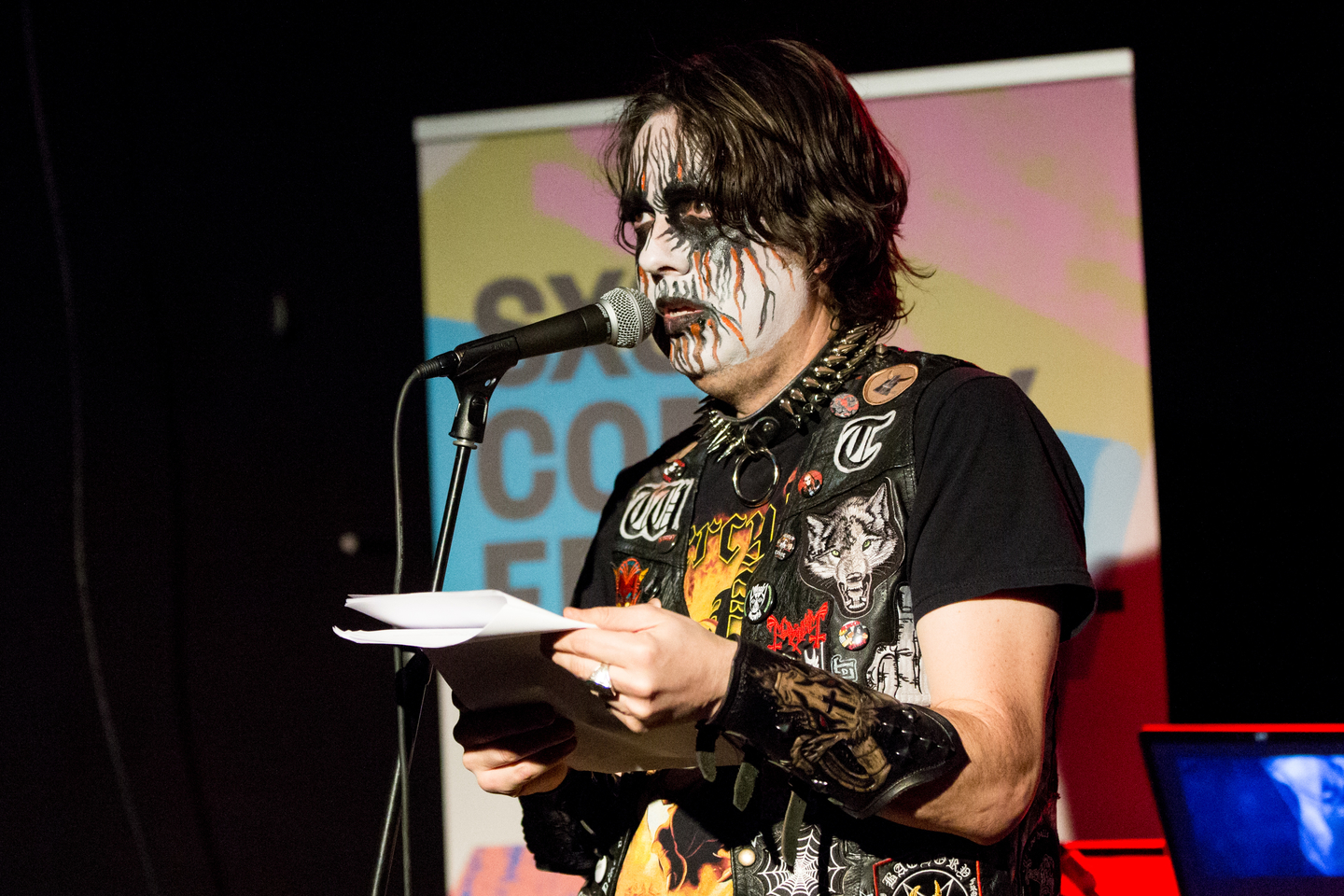 Dave Hill performs Witch Taint: The Black Metal Dialogues Live! Photo by Alexa Gonzalez Wagner