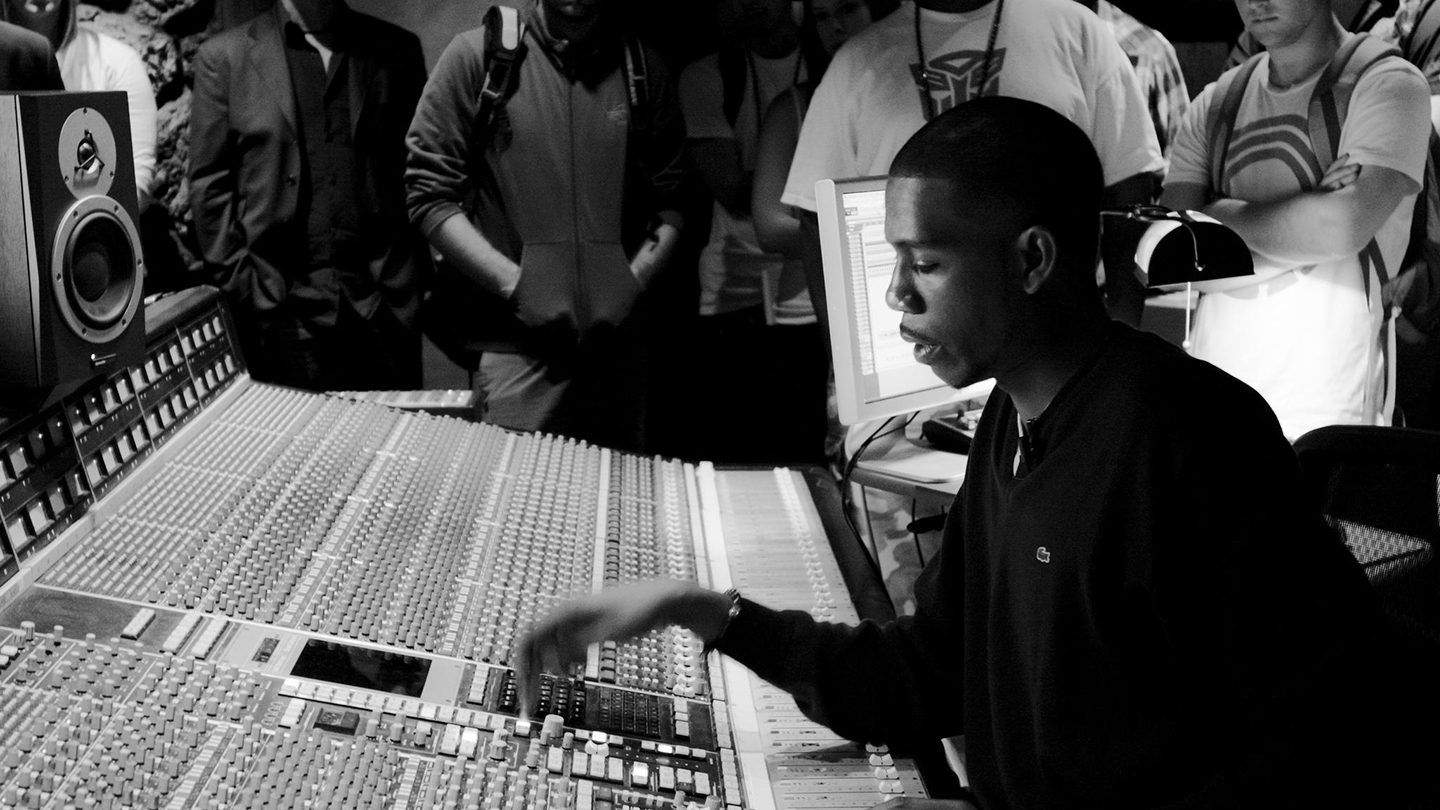 Young Guru at the controls.