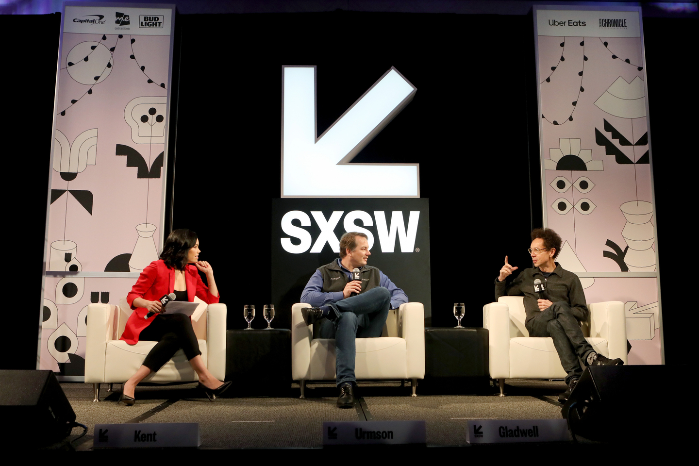 (L-R) Jo Ling Kent, Chris Urmson, and Malcolm Gladwell at the Self-Driving Cars: The Future is When? Featured Session – Photo by Samantha Burkardt/Getty Images for SXSW