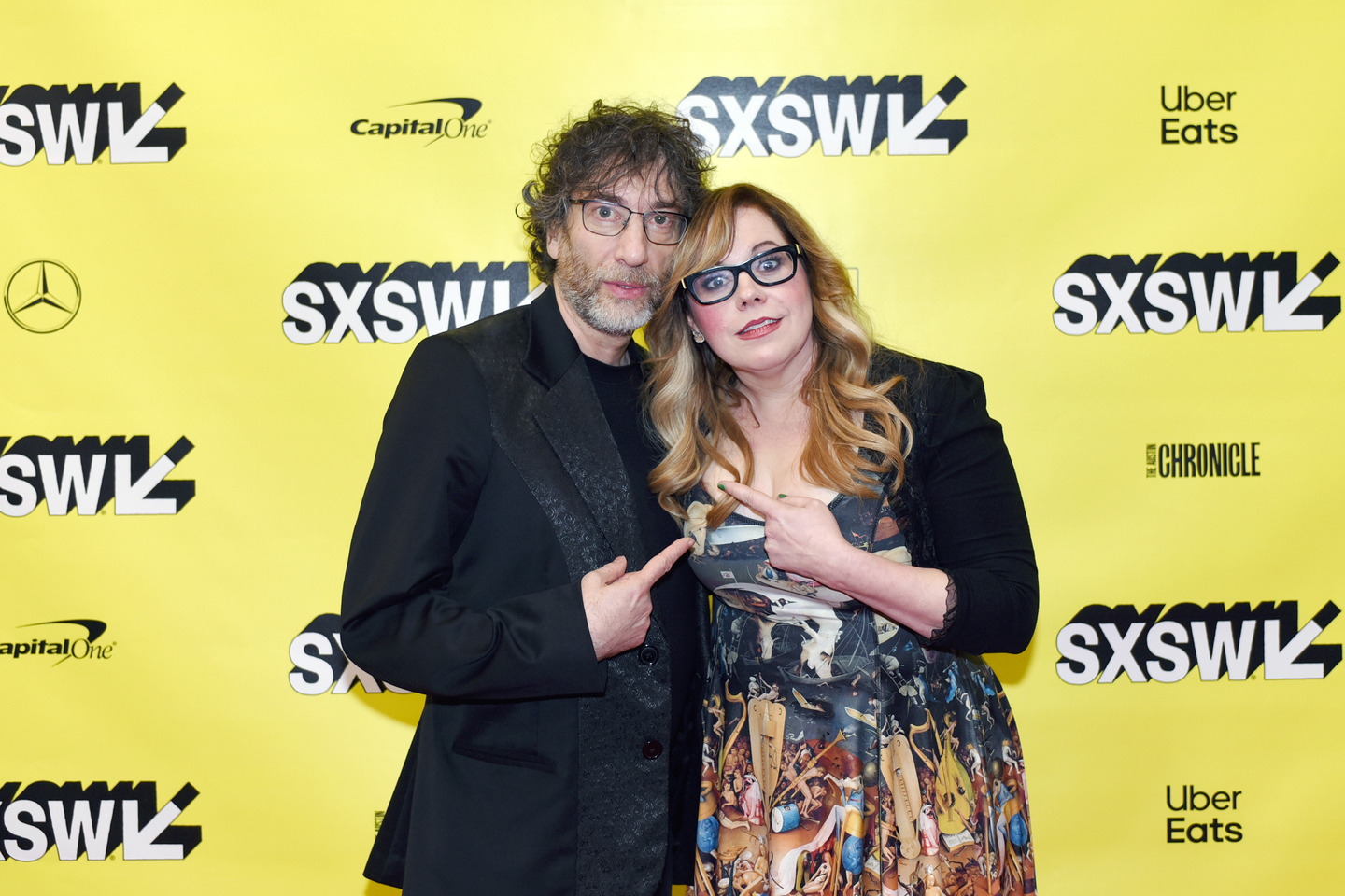 Neil Gaiman and Kirsten Vangsness – Photo by JEALEX Photo/Getty Images for SXSW