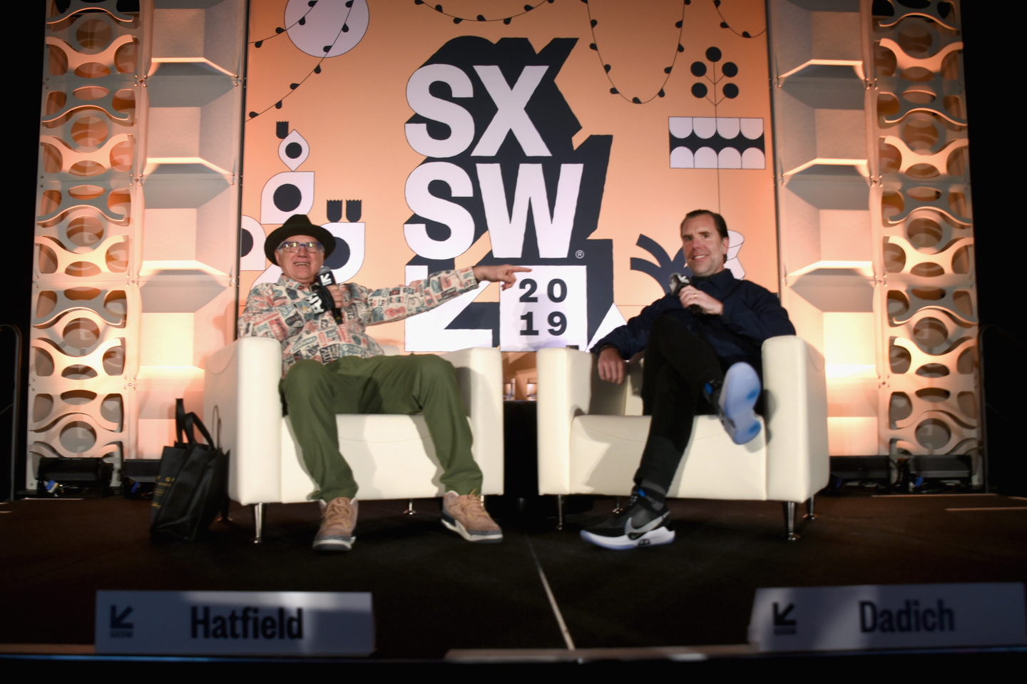 Tinker Hatfield with Scott Dadich at their Featured Session – Photo by Dave Pedley/Getty Images for SXSW