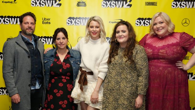 (L-R) Max Handelman, Alexandra Rushfield, Elizabeth Banks, Aidy Bryant, and Lindy West at the Shrill World Premiere – Photo by Sean Mathis/Getty Images for SXSW