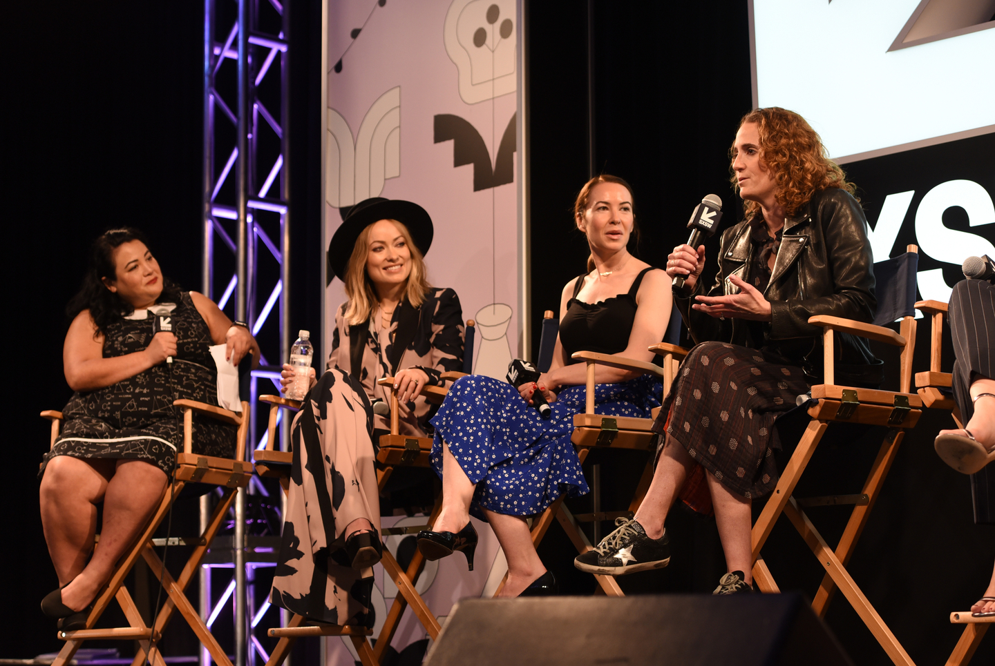 (L-R) Jenelle Riley, Olivia Wilde, Katie Silberman, and Jessica Elbaum at the Booksmart Women Featured Session – Photo by JEALEX Photo/Getty Images for SXSW