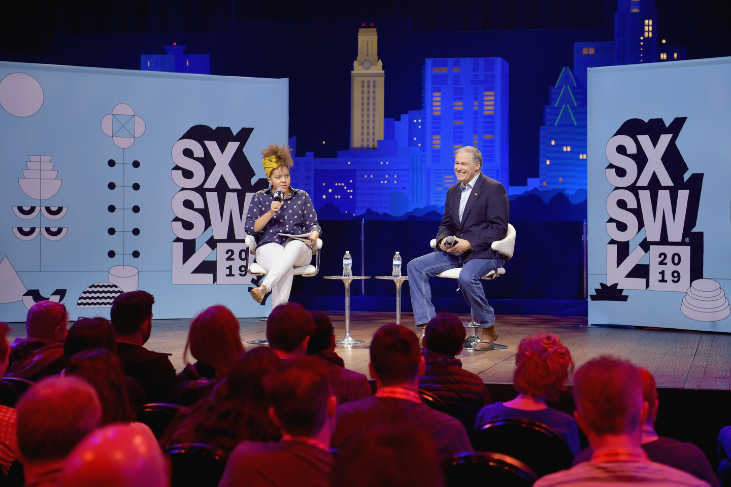 Jane Coaston and Jay Inslee at Conversations About America's Future – Photo by Danny Matson/Getty Images for SXSW