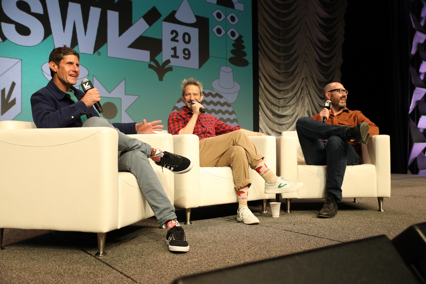 Music Keynote Adam Horovitz and Michael Diamond of Beastie Boys with Amazon Music's Nathan Brackett – Photo by Mike Jordan/Getty Images for SXSW