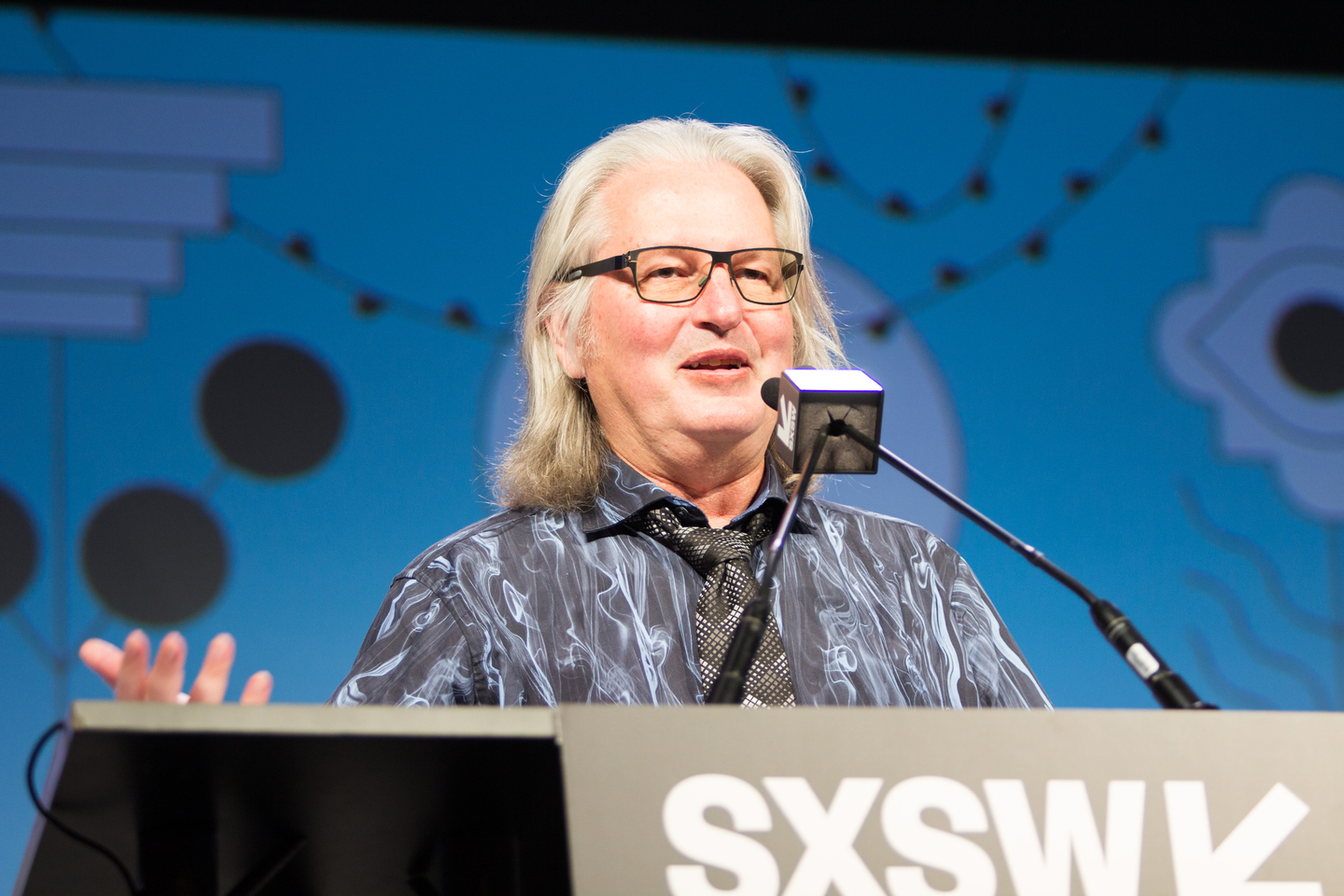 Bruce Sterling at his Featured Session – Photo by Adrianne Schroeder