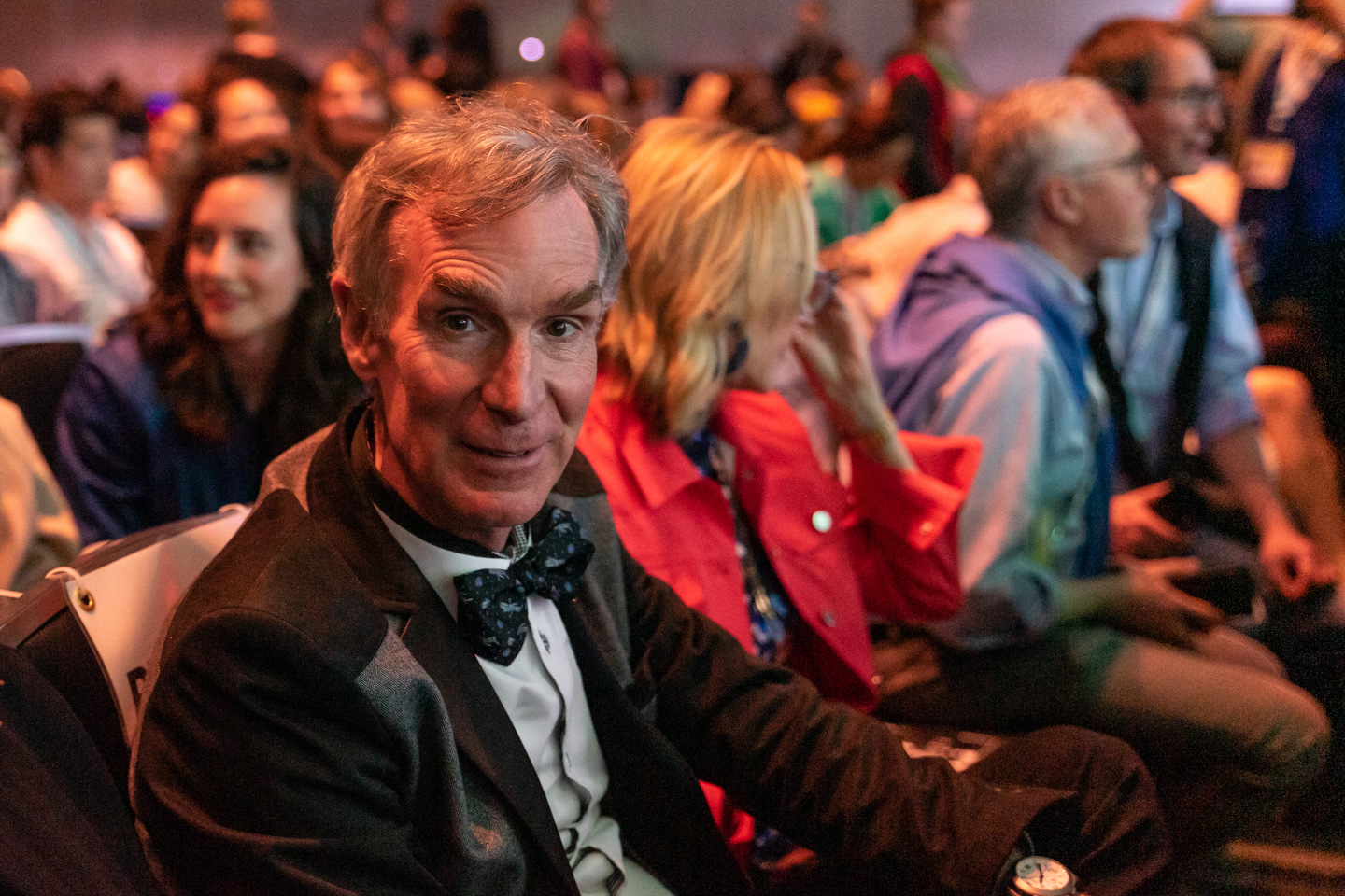 Bill Nye in the audience at the Alexandria Ocasio-Cortez and the New Left Featured Session – photo by John Feinberg