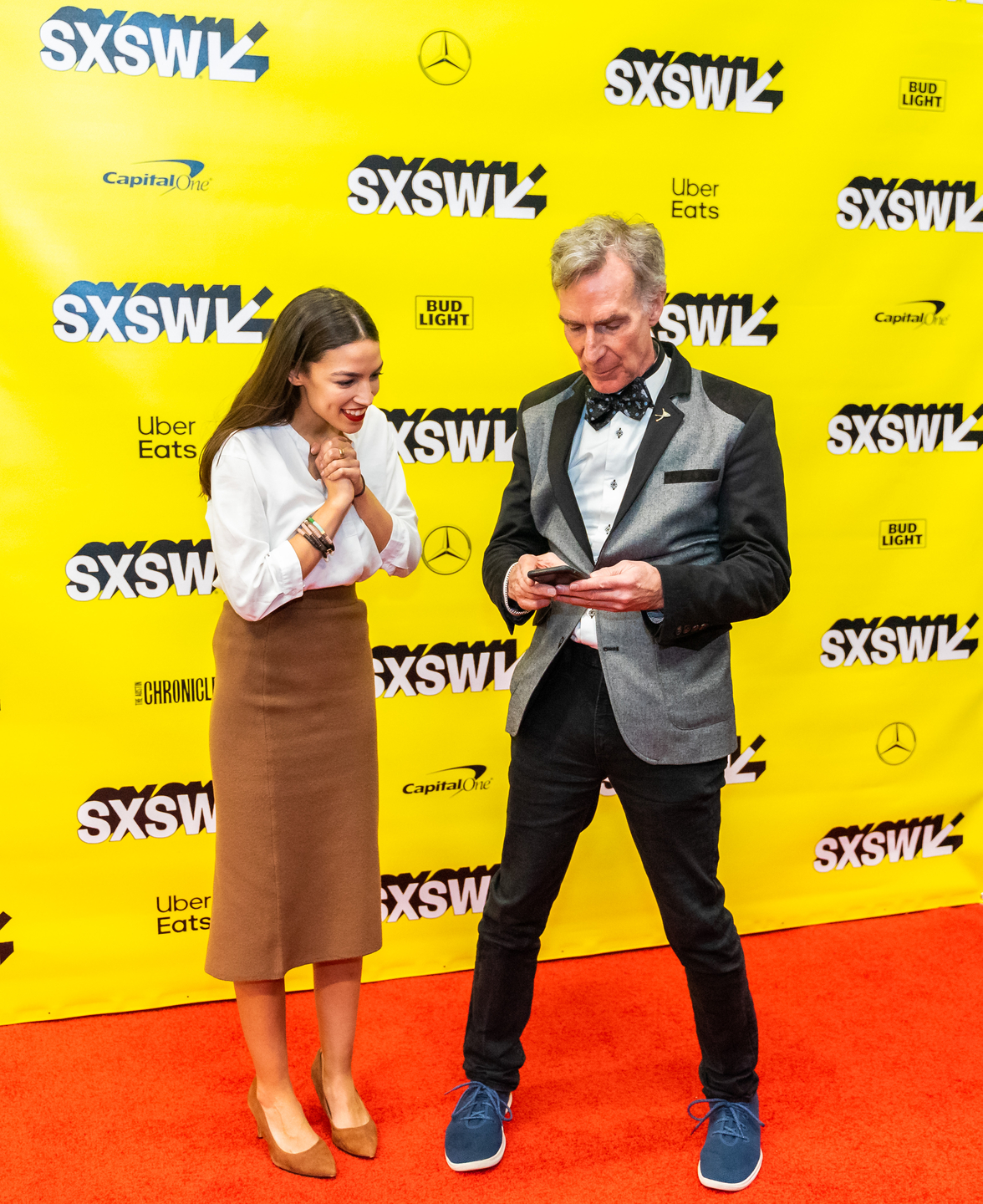 Alexandria Ocasio-Cortez and Bill Nye – Photo by John Feinberg